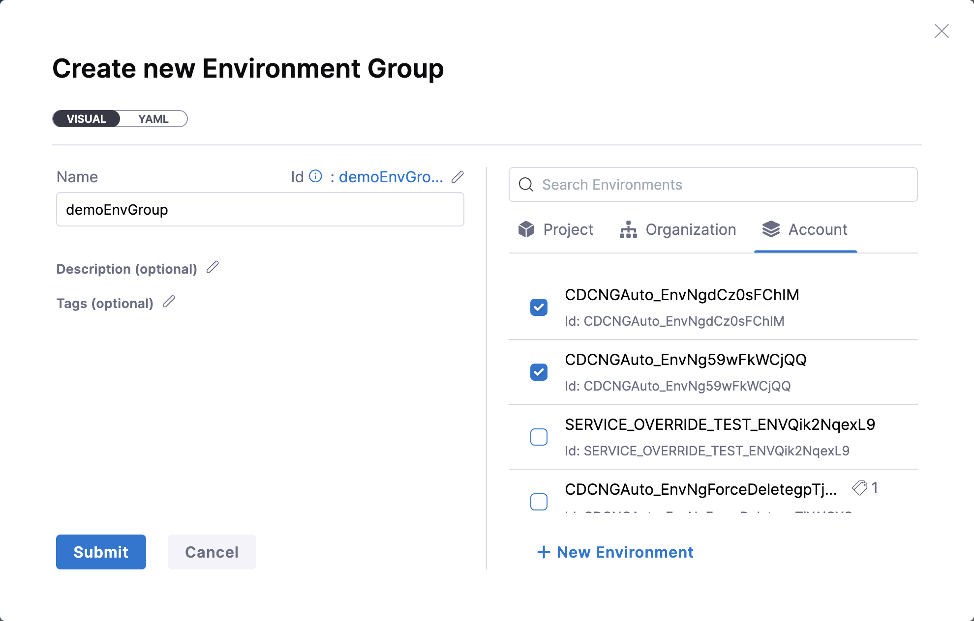 Cross Scope Environment Groups